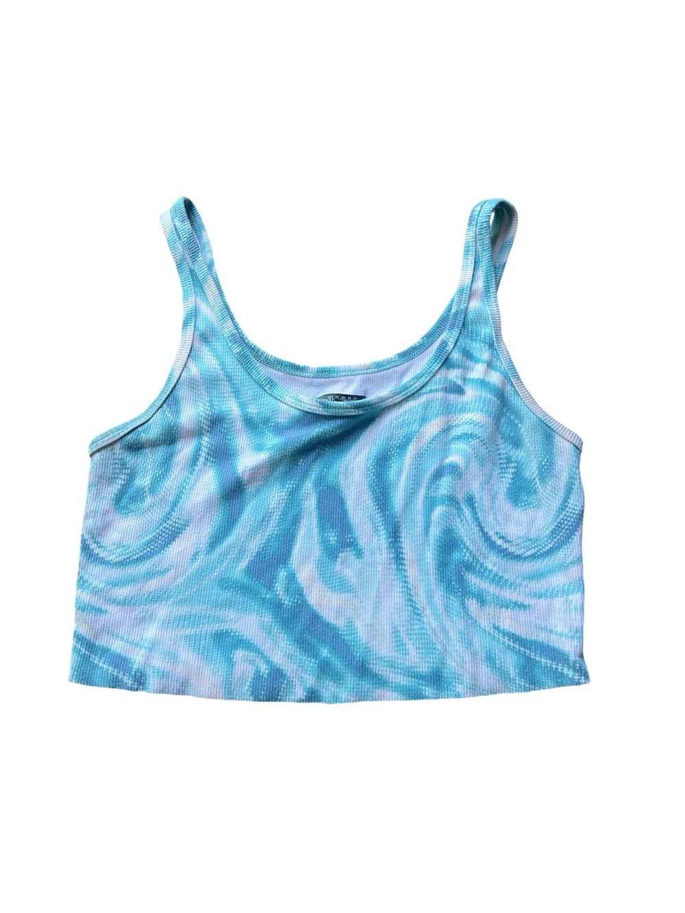wild fable Blue Swirl Cropped Tank Top